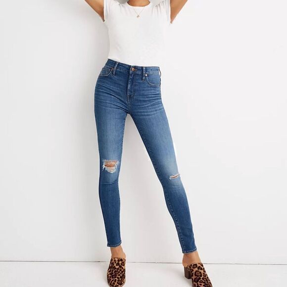 Madewell tall curvy high rise skinny crop jeans in delmar Wash:eco edition 35T - Picture 1 of 10